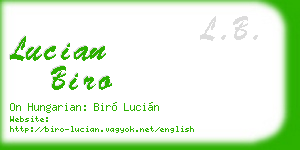 lucian biro business card