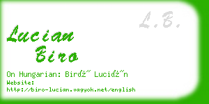 lucian biro business card